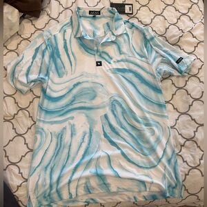 Bad Birdie Swirl Blue golf polo large NWT